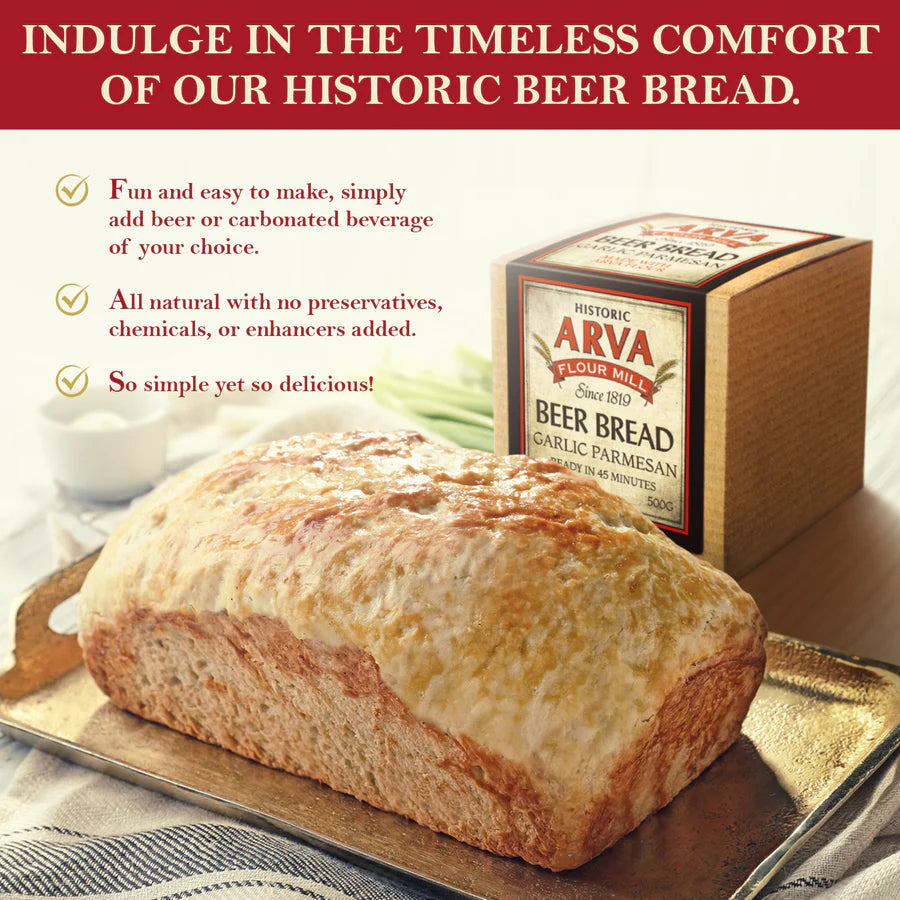 Beer Bread - Garlic Parmesan | Arva Flour Mills