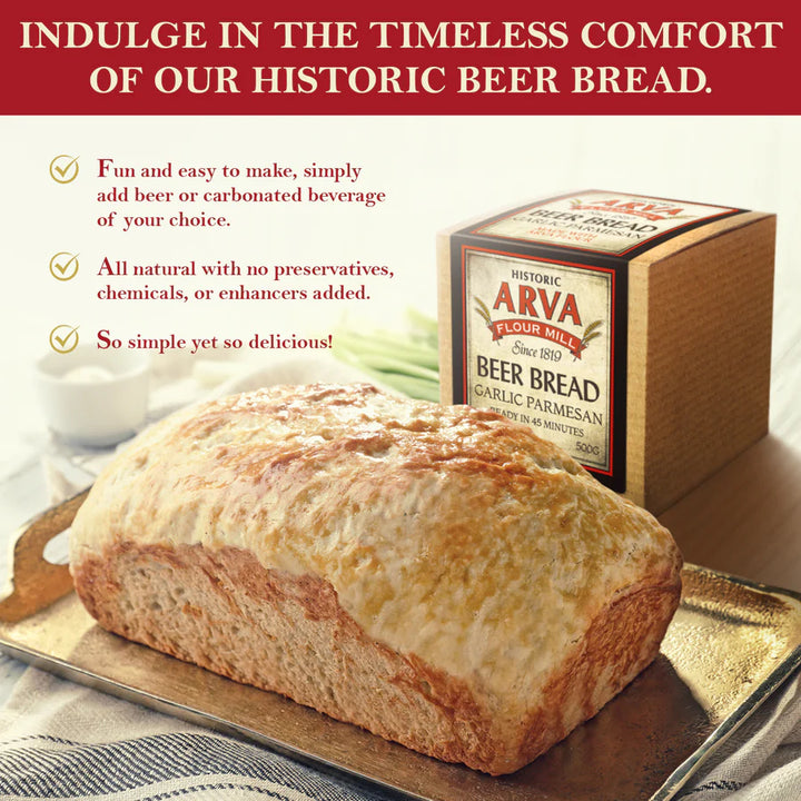 Beer Bread - Garlic Parmesan | Arva Flour Mills