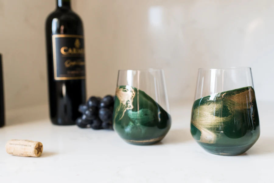 Resin Coated Wine Glass