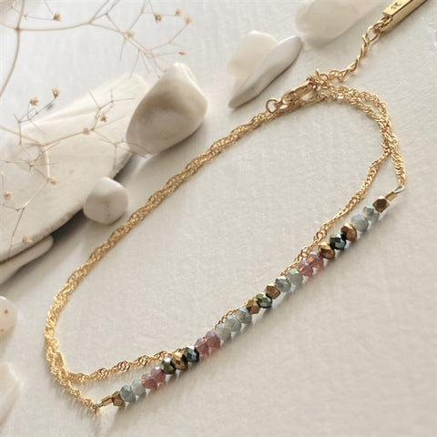 Diamond Dog Beaded Double Wrap | Anklet