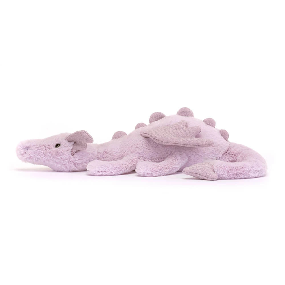 Jellycat Lavender Dragon Little plush, side view