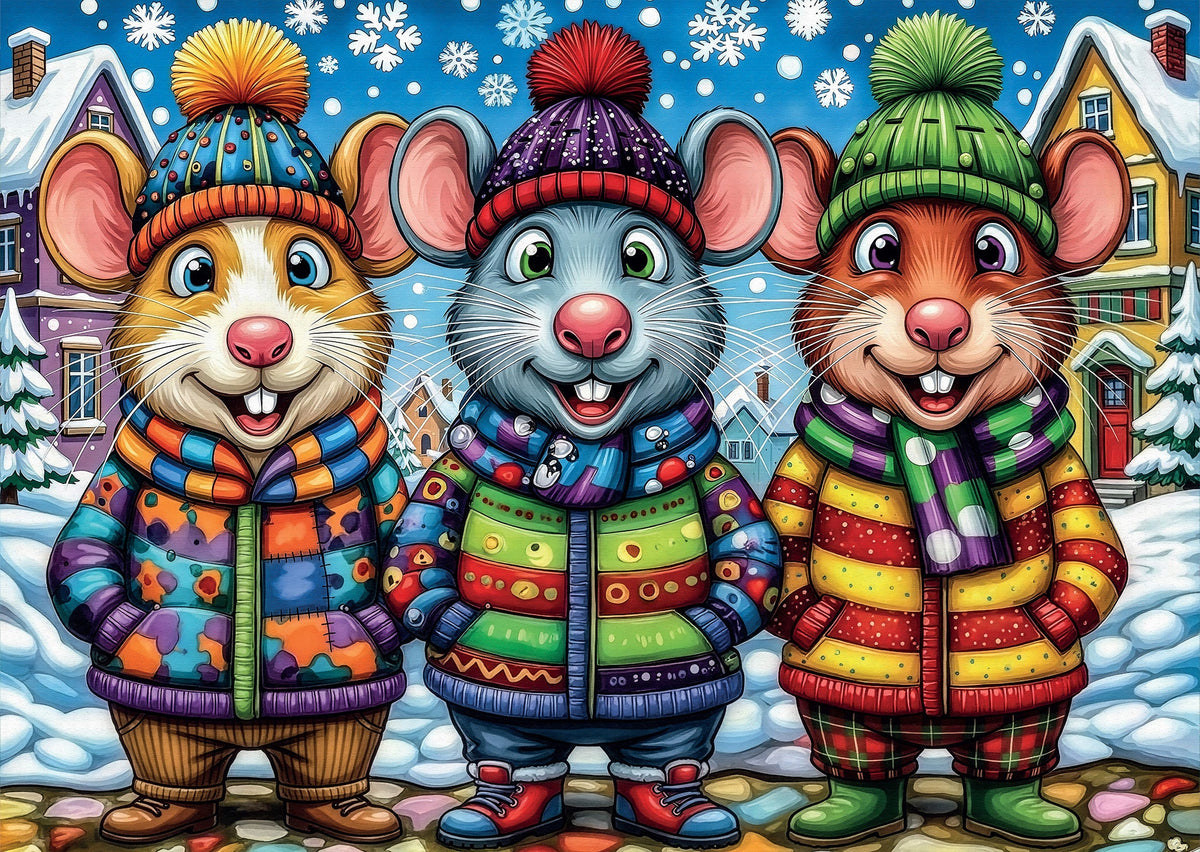 Mice in Mittens 1000 piece Delfy puzzle artwork