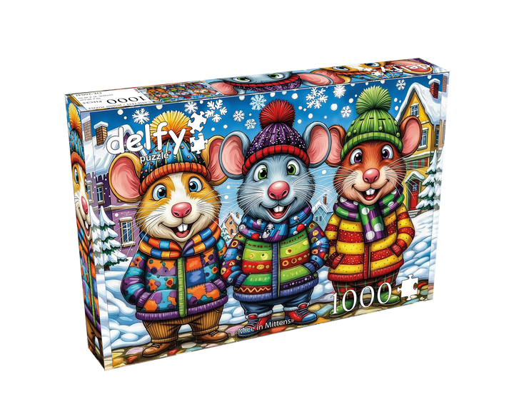 Mice in Mittens 1000 piece Delfy puzzle box