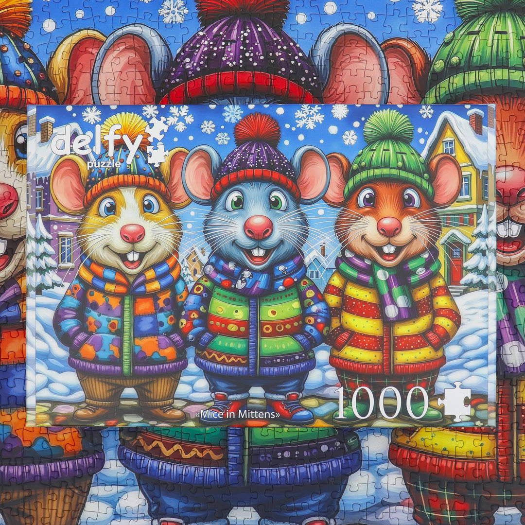 Mice in Mittens 1000 piece Delfy puzzle