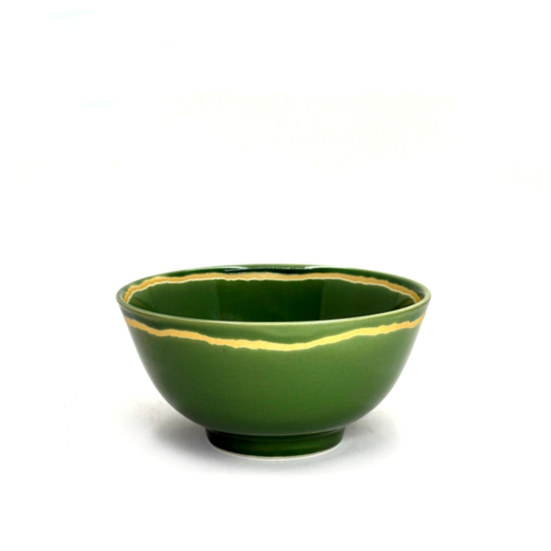 Mid-century modern stoneware MOD bowl in Green