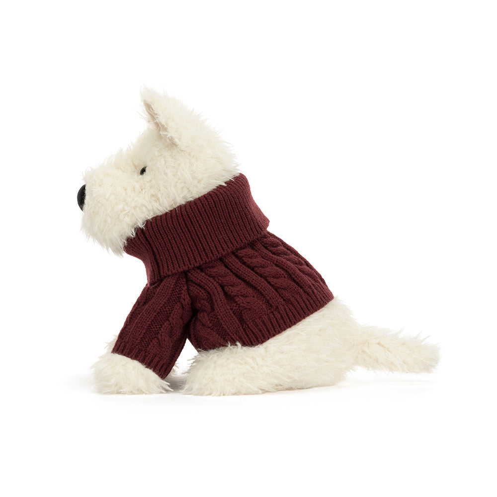 Jellycat Munro Scottie Dog Winter Jumper side view