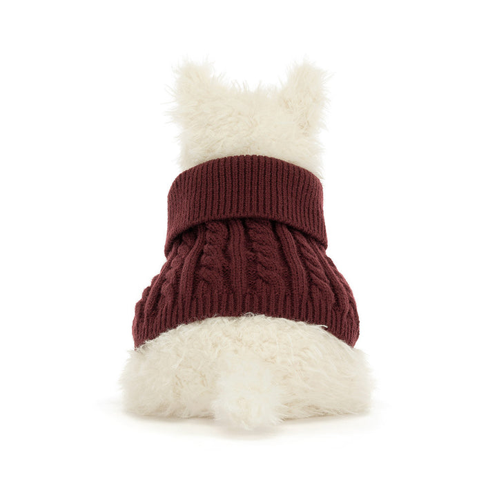Jellycat Munro Scottie Dog Winter Jumper detail
