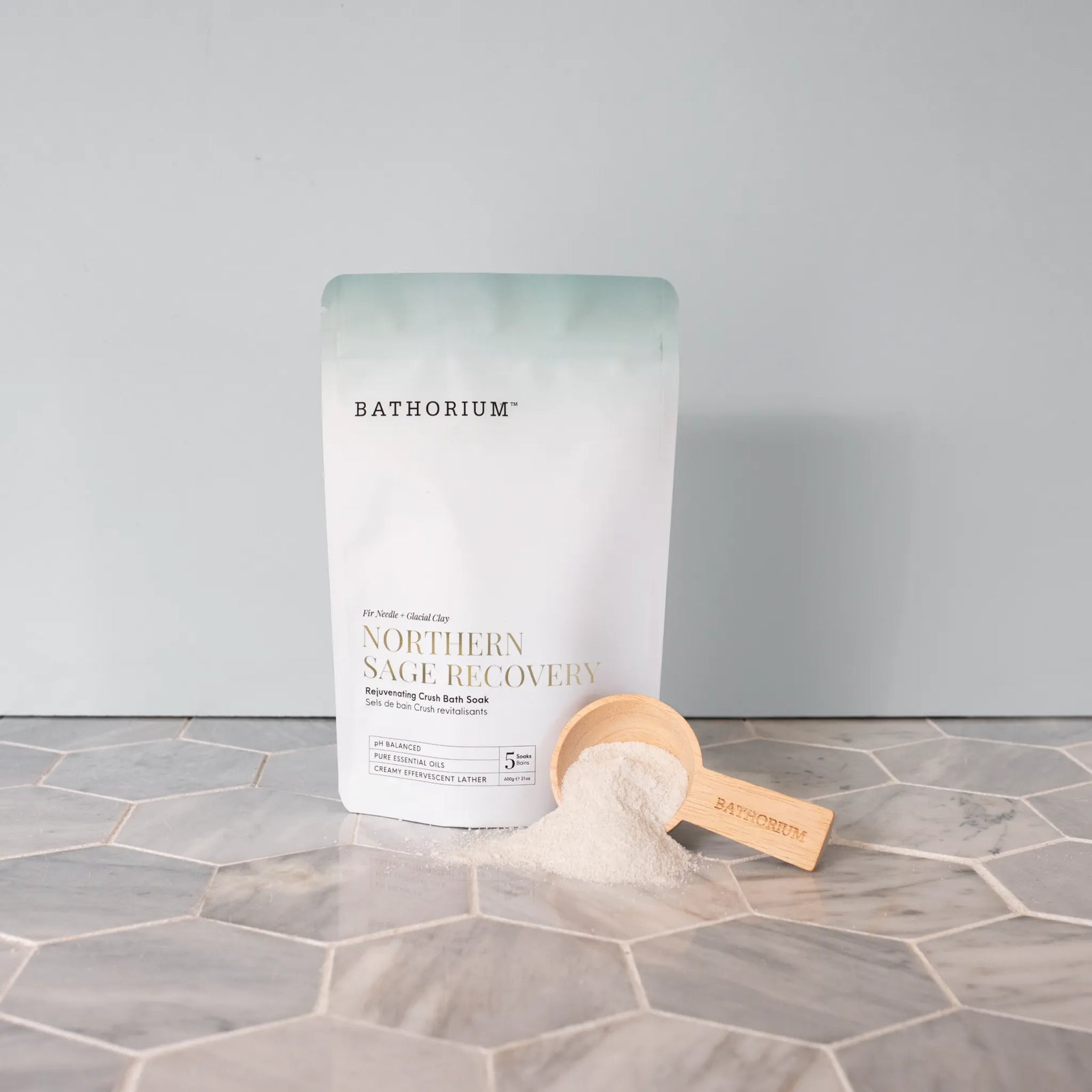 Bathorium Northern Sage Recovery Crush bath soak 600g with scoop