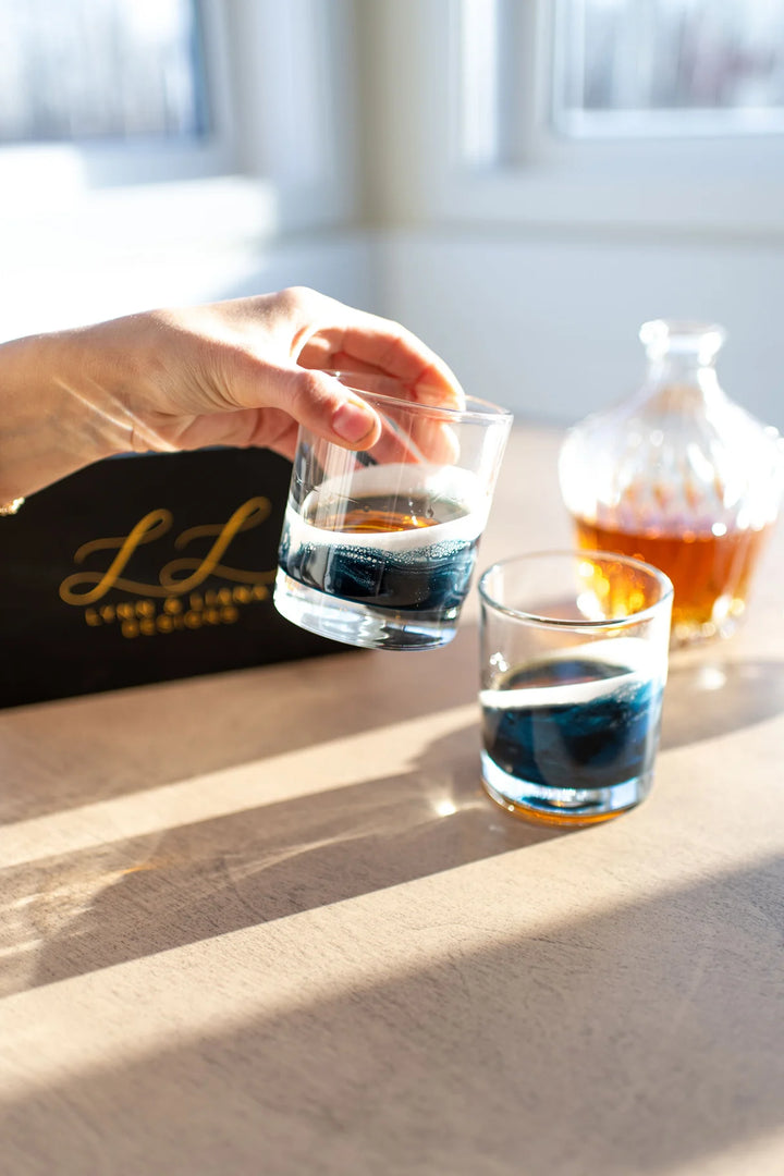 Resin Coated Whiskey Glass
