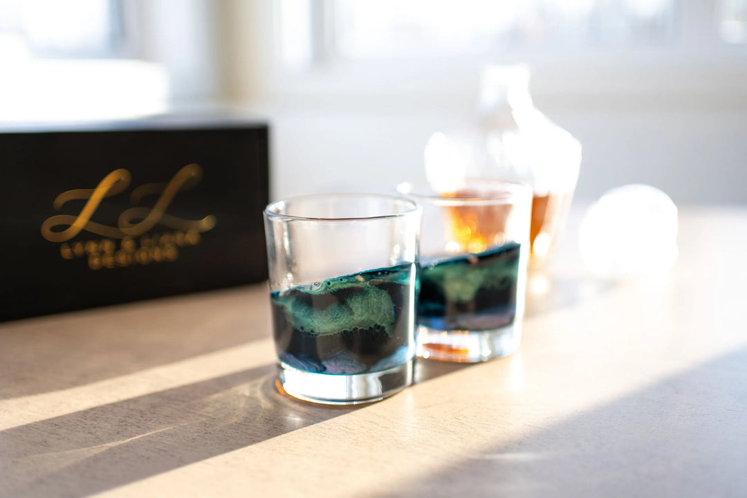 Resin Coated Whiskey Glass