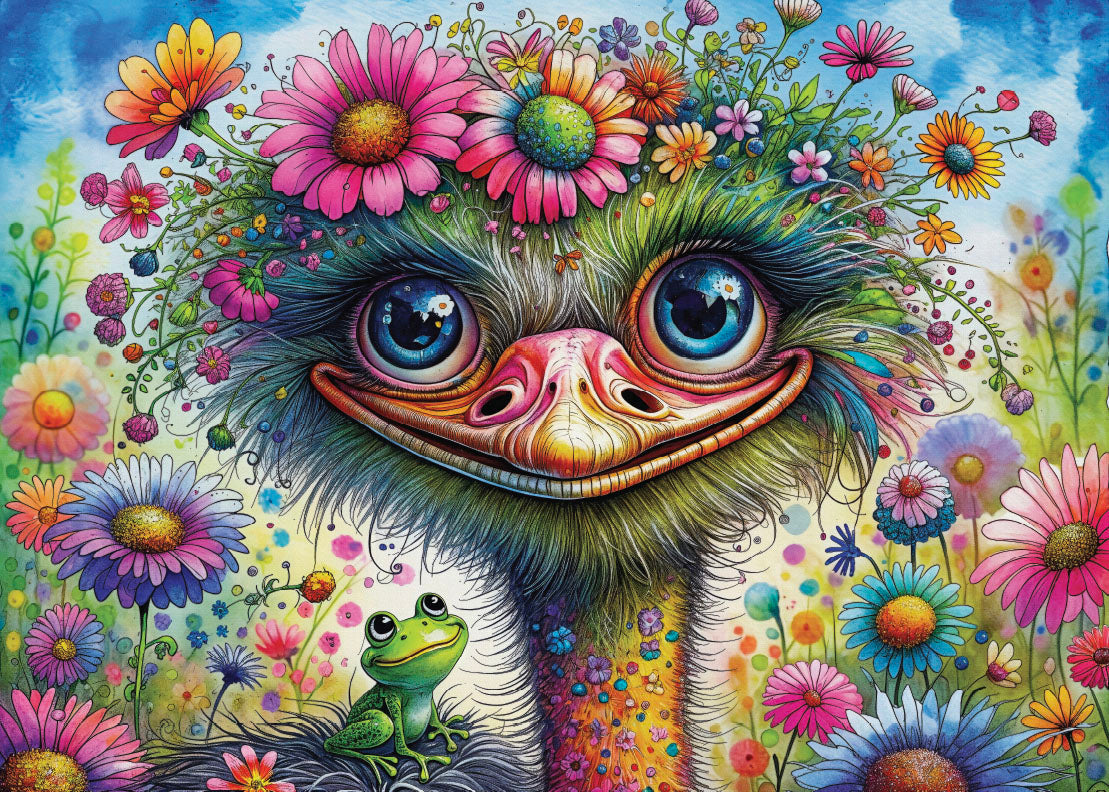 Ostrich and Friend 1000 piece Delfy puzzle artwork