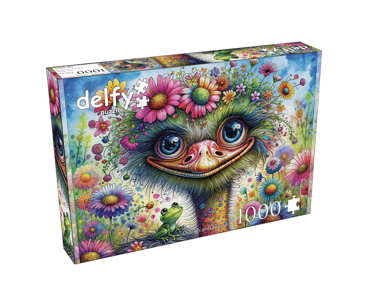 Ostrich and Friend 1000 piece Delfy puzzle box