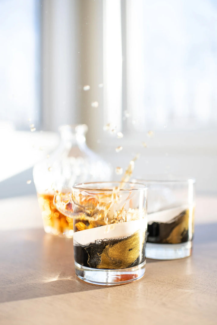 Resin Coated Whiskey Glass