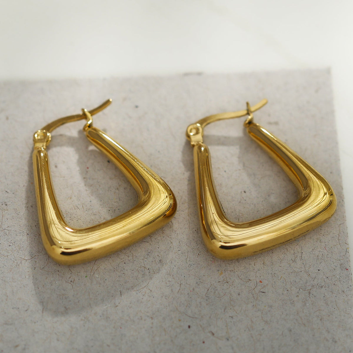 ANIKA Gold Chunky Triangle Hoop Earrings