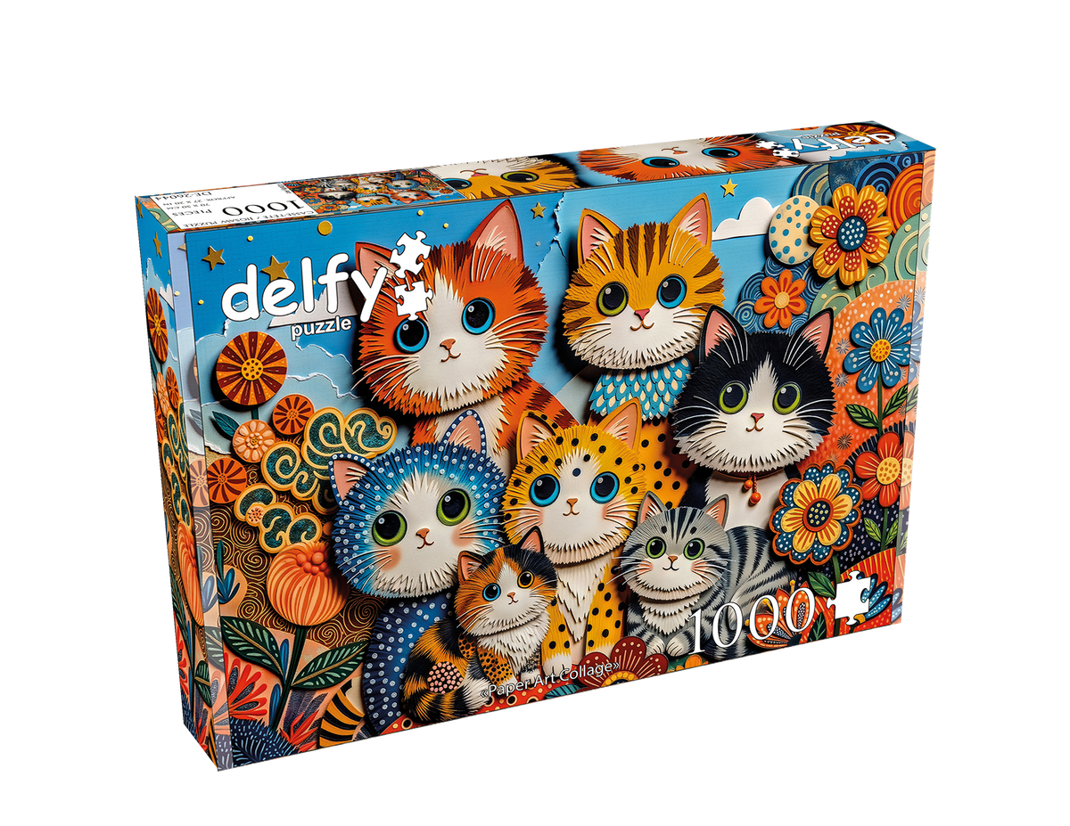 Paper Art Collage 1000 piece Delfy puzzle box
