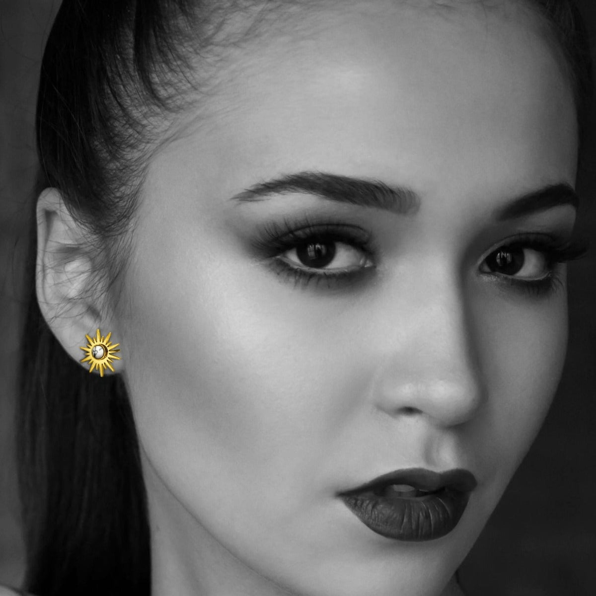 SOLE White Stud Earrings | Hackney Nine