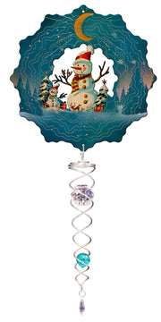 Snowman With Crystal Wind Spinner