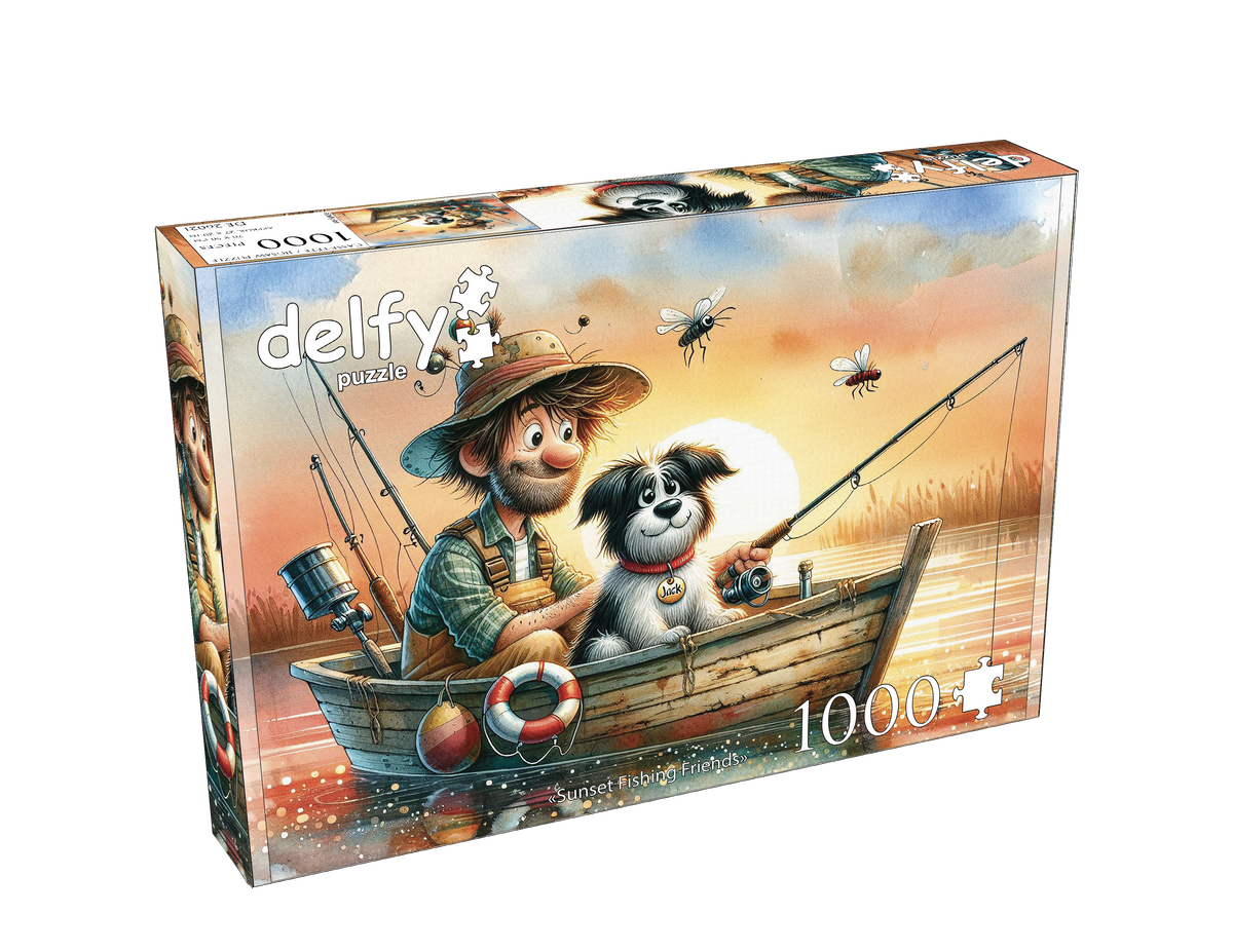 Sunset Fishing Friends 1000 piece Delfy puzzle box