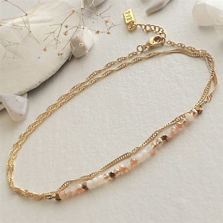 Diamond Dog Beaded Double Wrap | Anklet