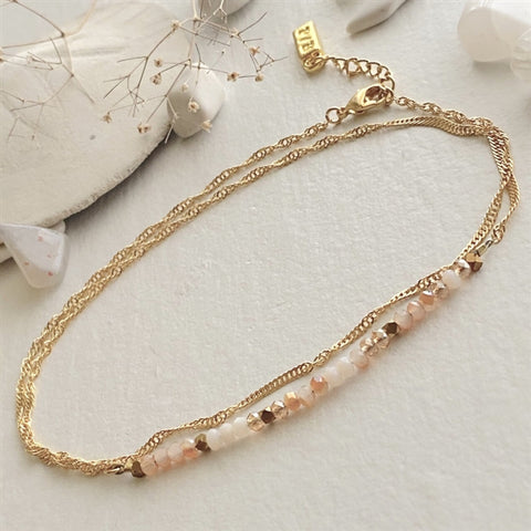 Diamond Dog Beaded Double Wrap | Anklet