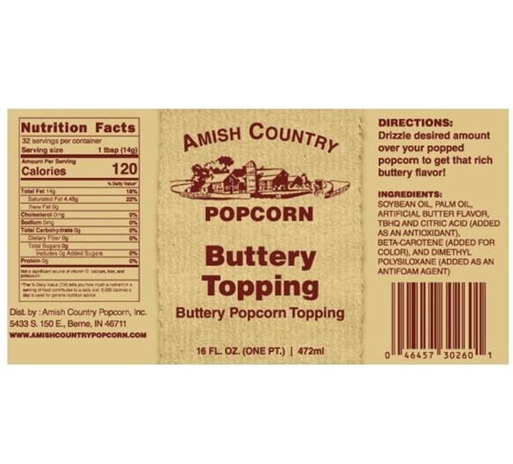 16oz Bottle of Buttery Topping | Popcorn