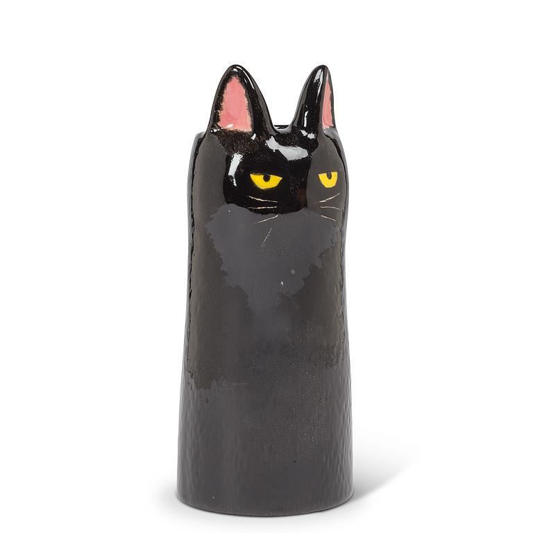Skinny Cat (Black) Vase