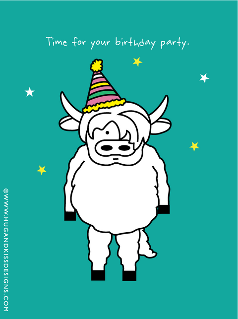 Time For Your Birthday Party | Hug & Kiss Card