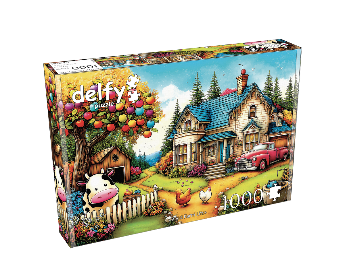 Vivid Farm Life 1000 piece Delfy puzzle box