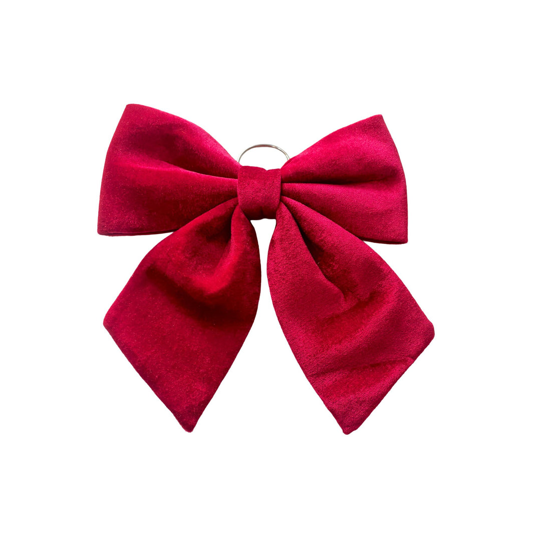 Deep red velvet Christmas bow, 13 inch