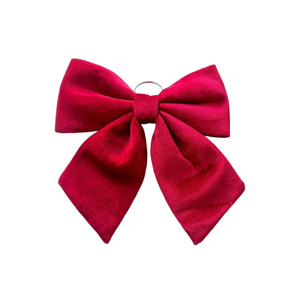 Deep red velvet Christmas bow, 13 inch