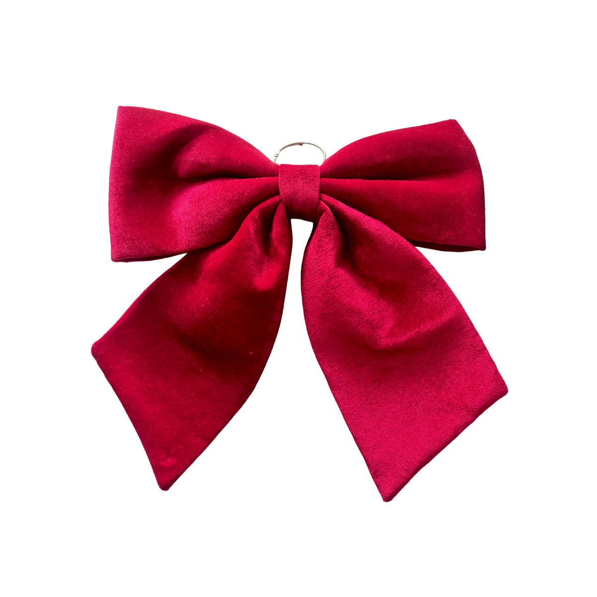 Large deep red velvet Christmas bow, 17 inch