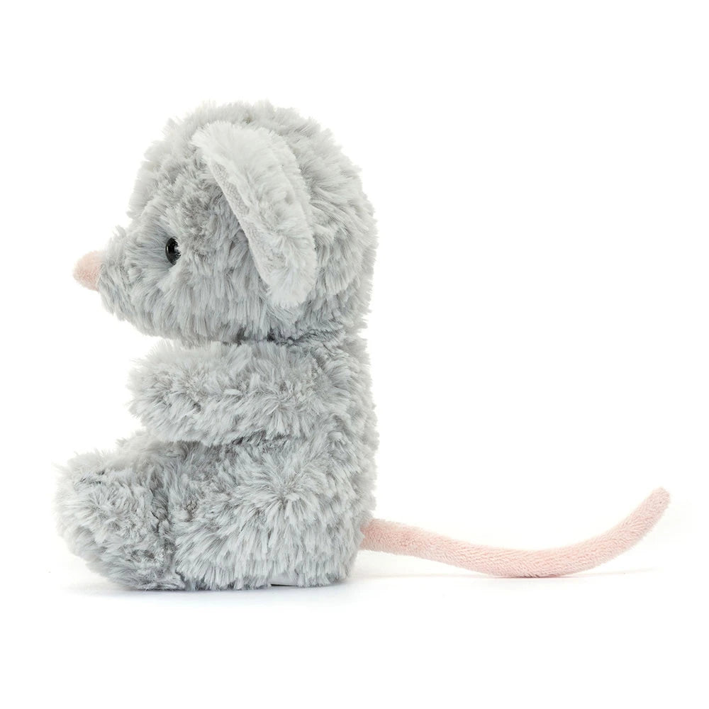 Yummy Mouse by Jellycat — back view showing curled tail