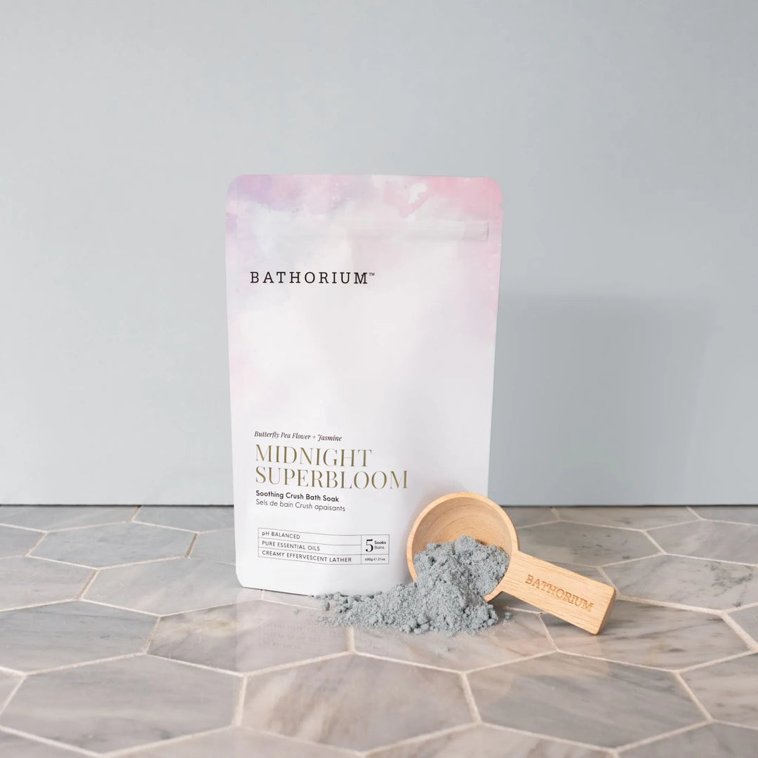 Bathorium Midnight Superbloom Crush bath soak 600g with scoop