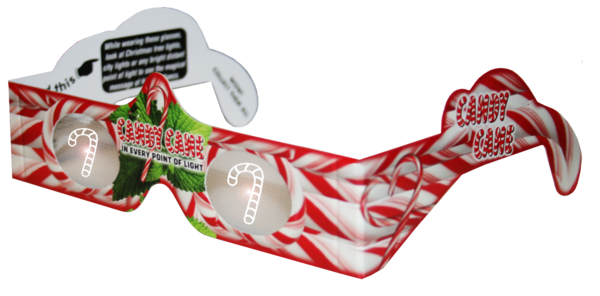 Holiday Specs 3D Christmas light glasses - Candy Cane design