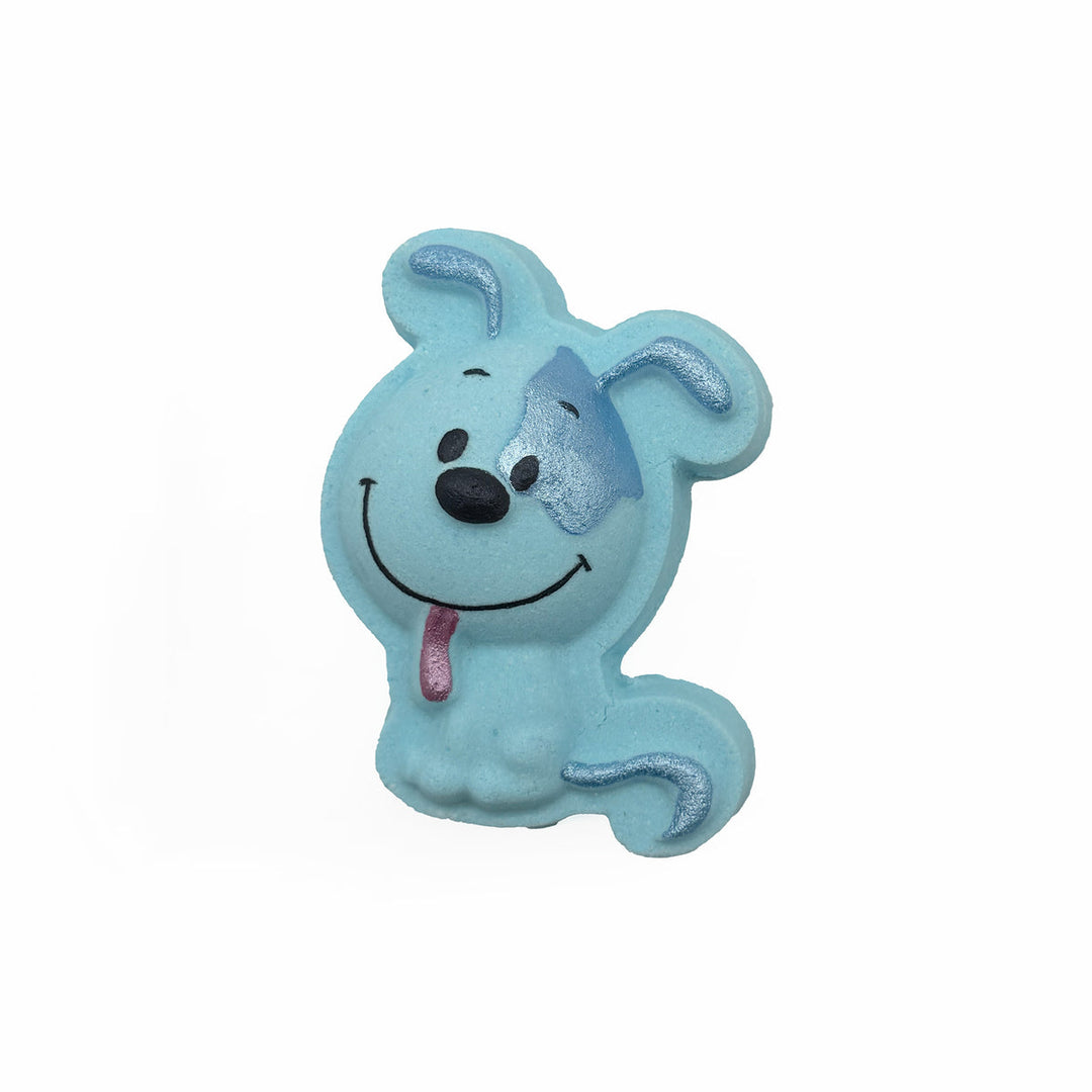Cute Dog Bath Bomb - blue dog-shaped bath bomb with yuzu fragrance