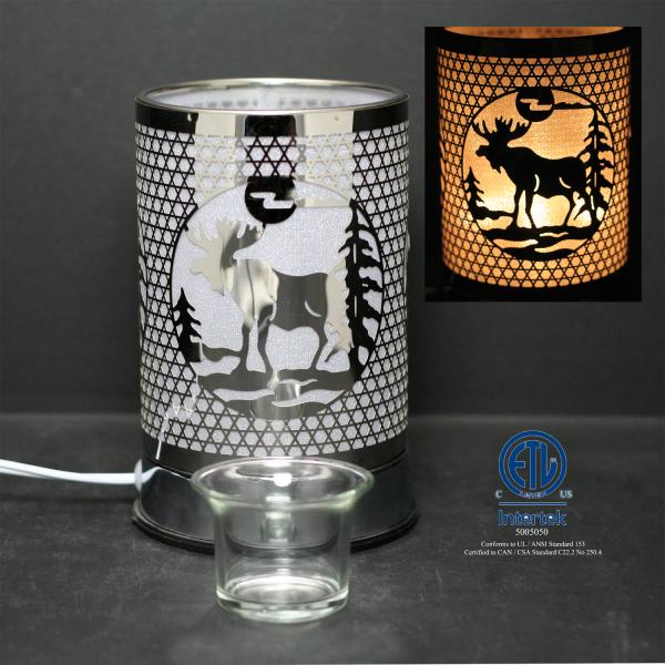 Silver Moose w/ Scented Oil Holder | Touch Lamp