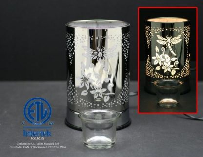 Silver Dragonfly w/ Scented Oil Holder | Touch Lamp