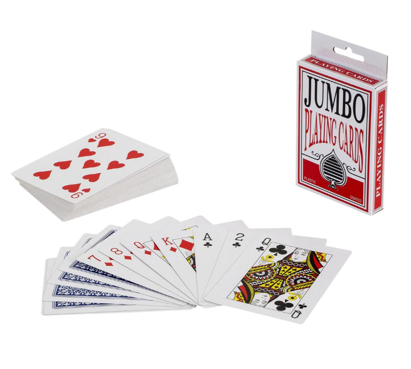 Jumbo index playing cards back