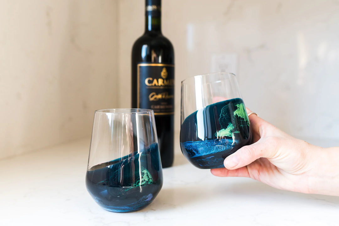 Resin Coated Wine Glass