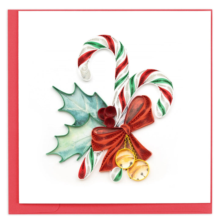 Candy Canes quilled Christmas card