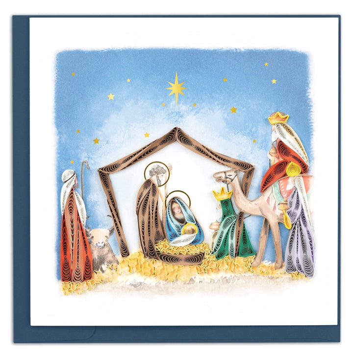 Nativity Scene quilled Christmas card