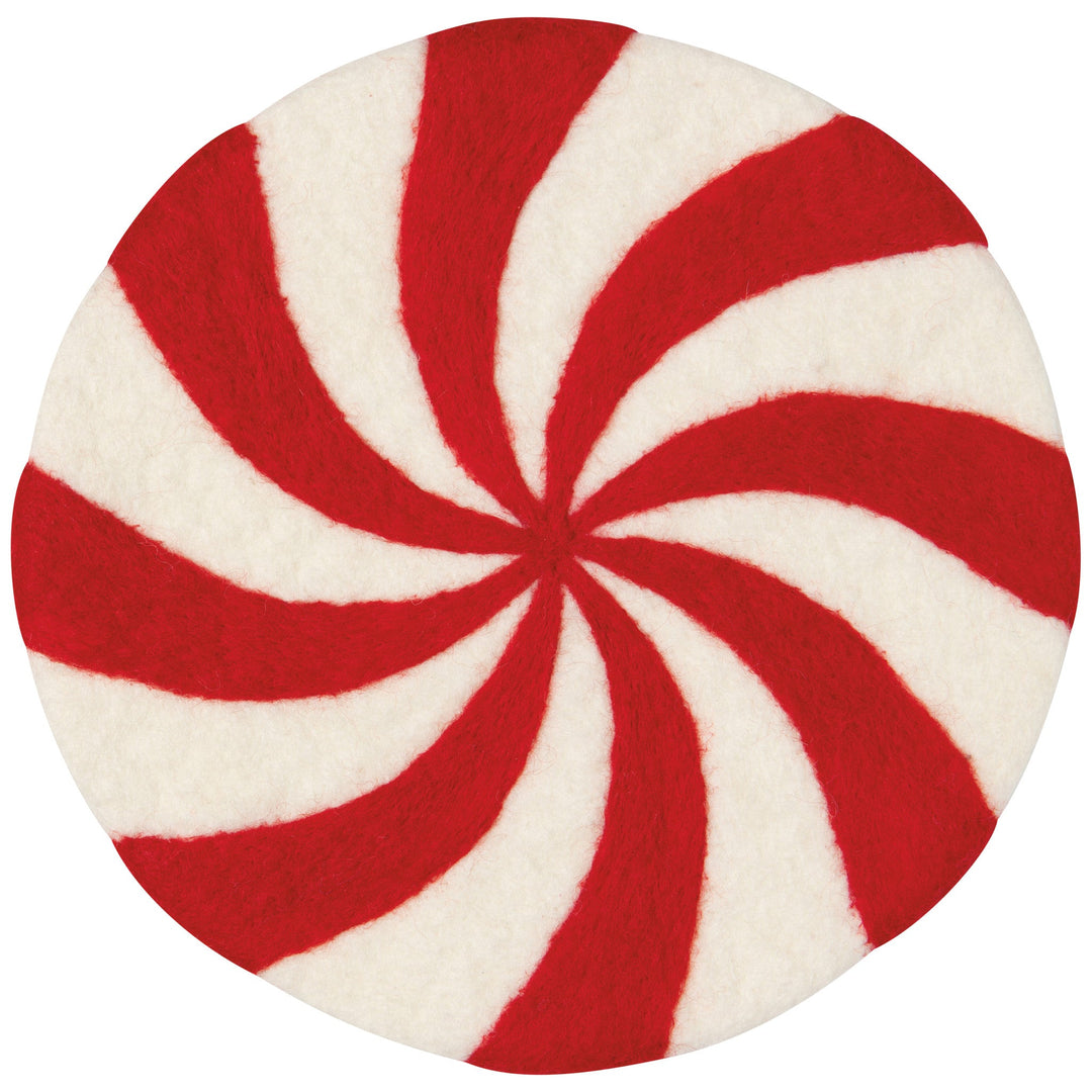 Merry Mints felted wool trivet by Danica