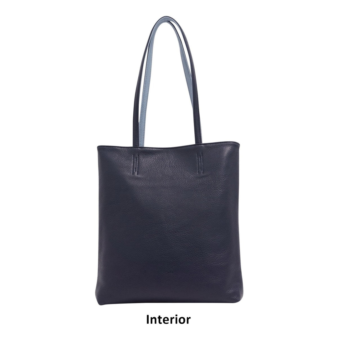 S-Q Amia reversible tote reversed to navy