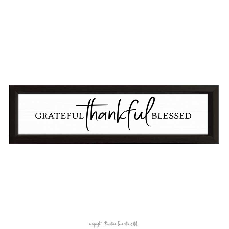 Grateful Thankful Blessed | Wood Sign