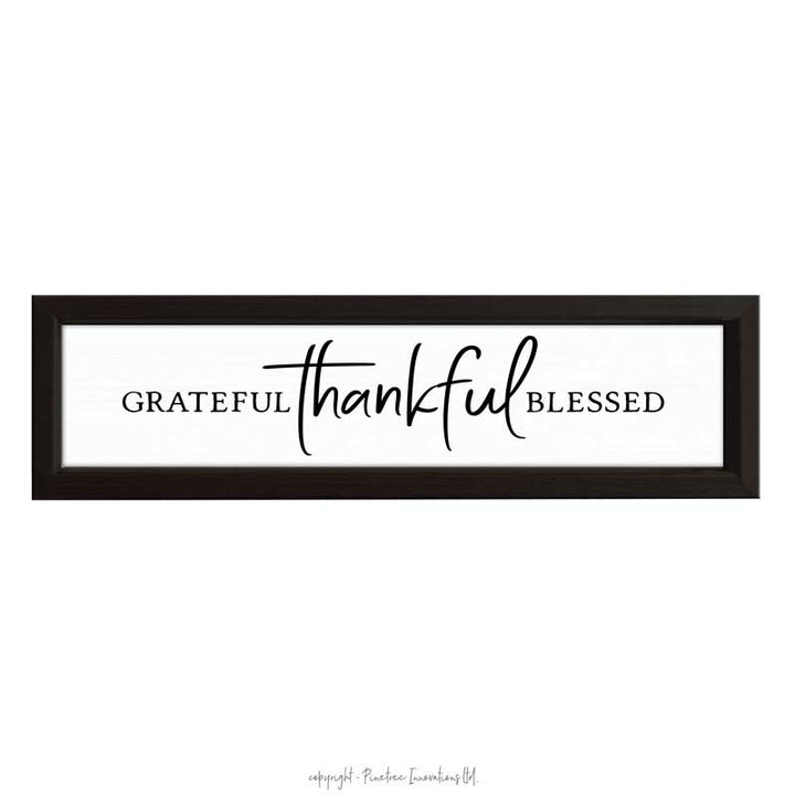 Grateful Thankful Blessed | Wood Sign