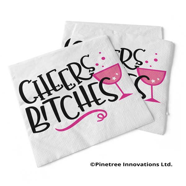 Cheers B-tches | Beverage Napkins
