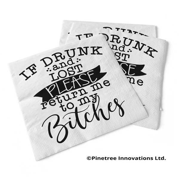 If Drunk And Lost | Beverage Napkins