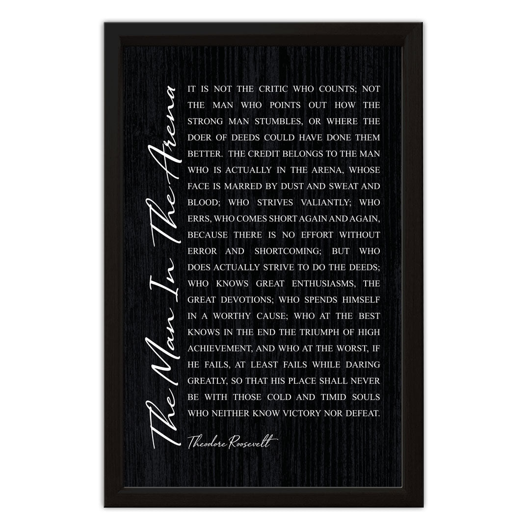 The Man In The Arena | Wood Sign
