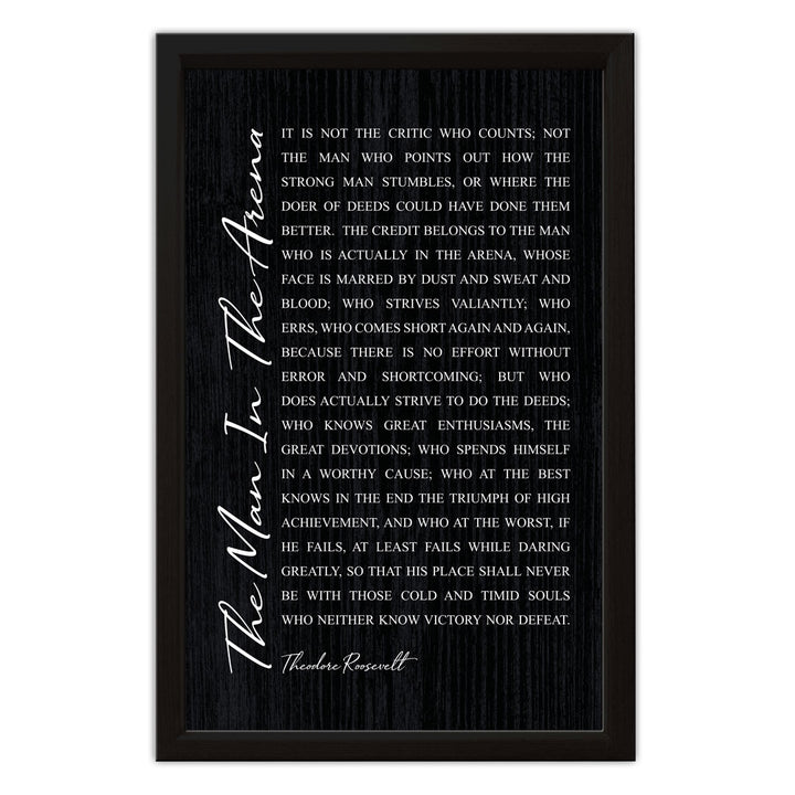 The Man In The Arena | Wood Sign