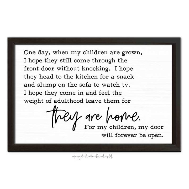 When My Children Are Grown | Wood Sign